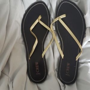 J. Crew Gold Flip Flops